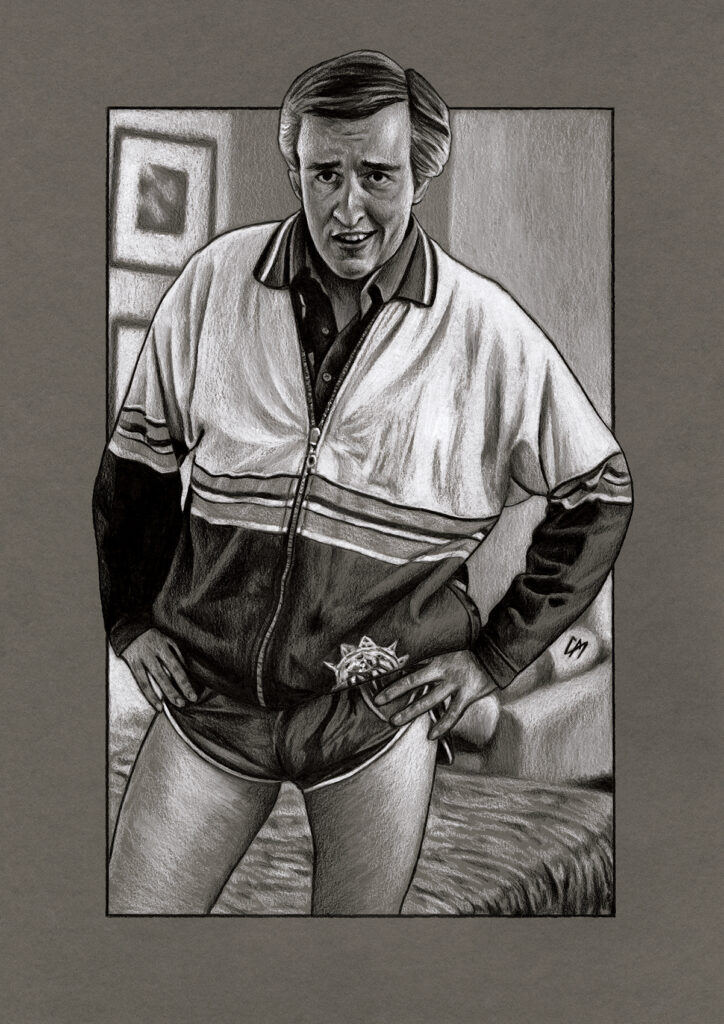 Sketch of 'Alan Partridge'. Medium: Prismacolor and Faber Castell Polychromos pencils on coloured paper. Prints available to buy at www.etsy.com/uk/shop/CraigMackayDesign By Craig Mackay.