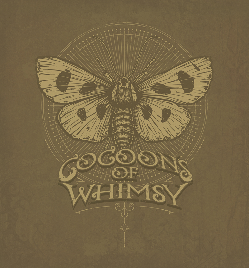 Company Logo for 'Cocoons Of Whimsy'. Medium: Pen and Ink on paper and digital. By Craig Mackay.
