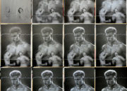 Progress sequence of my portrait of Ivan Drago (Dolph Lundgren) from the movie 'Rocky IV'. This was signed by Dolph and sold off at 'For The Love Of Sci-Fi'. Medium: Acrylic paints on art board. Prints available to buy at www.etsy.com/uk/shop/CraigMackayDesign.