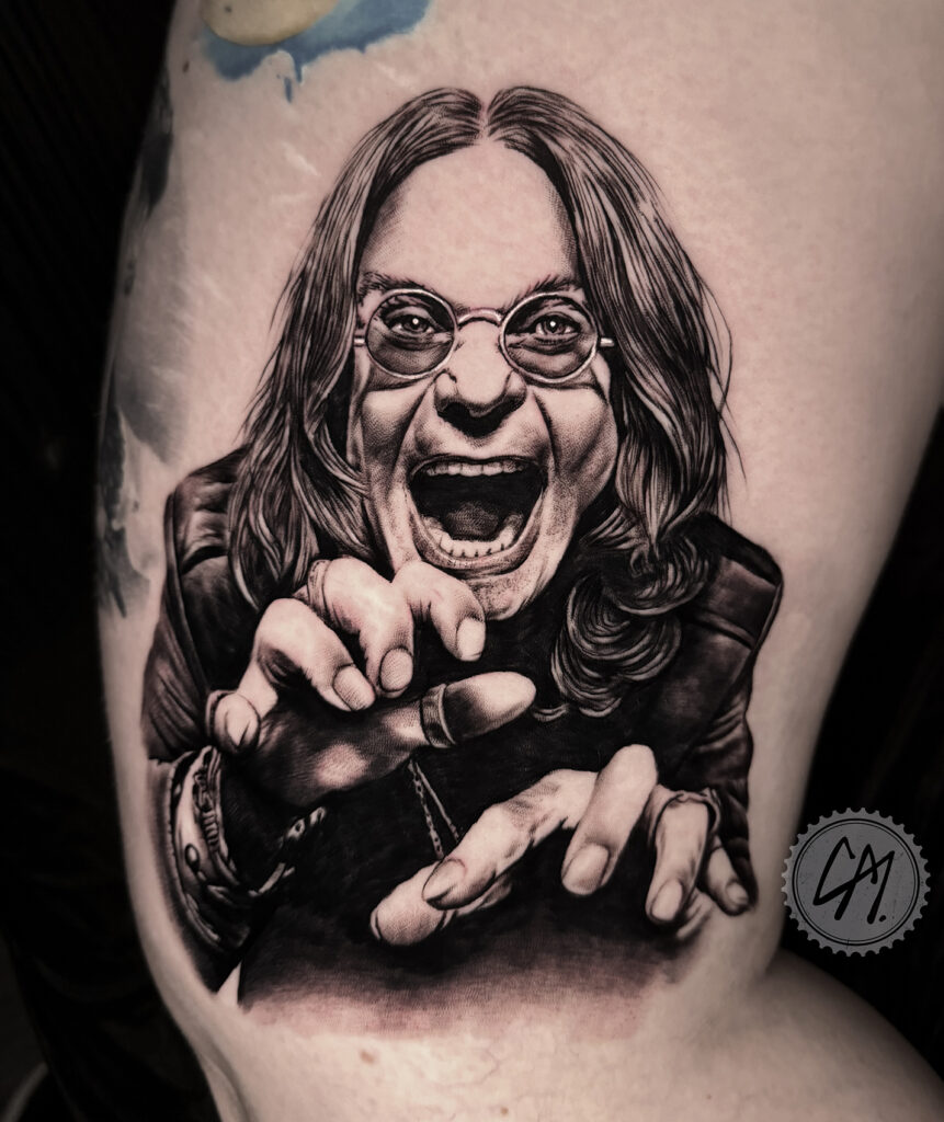 Ozzy Osbourne. Tattoos by Craig Mackay.