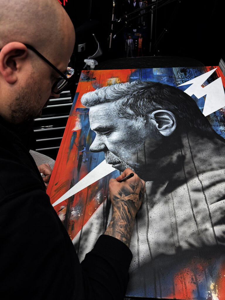James Hetfield (Metallica) painting. Medium: Acrylic paints on Board. Prints available from www.etsy.com/uk/shop/CraigMackayDesign. By Craig Mackay.