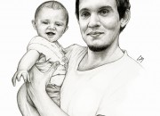 Commissioned portrait work. Medium: Graphite pencil on paper. By Craig Mackay.