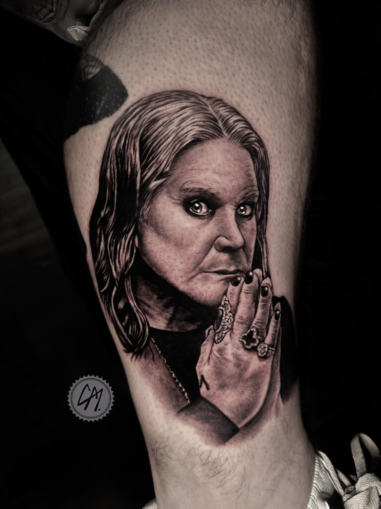 Ozzy Osbourne. Tattoos by Craig Mackay.